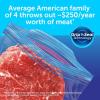 imageZiploc Gallon Food Storage Freezer Bags Stay Open Design with StandUp Bottom Easy to Fill 66 Bags Total14 Count