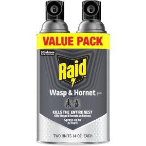 imageRaid Wasp ampamp Hornet Killer Spray Bug Killer Kills the Entire Nest 14 Oz 2 Count