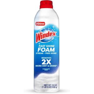 imageWindex Fast Shine Foam Glass Cleaner NoDrip Aerosol Cleaning Spray 19 oz19 Fl Oz Pack of 1
