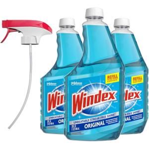 imageWindex Glass and Window Cleaner Spray Bottle Packaging Designed to Prevent Leakage and Breaking Surface Cleaning Spray Original Blue Scent 23 Fl Oz32 Fl Oz Pack of 3