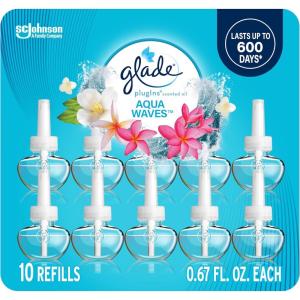 imageGlade PlugIns Refills Air Freshener Scented and Essential Oils for Home and Bathroom Cashmere Woods 67 Fl Oz 10 Count Packaging May VaryAqua Waves