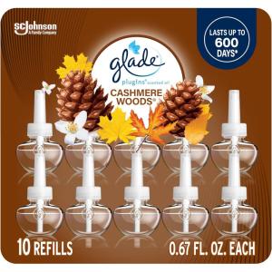 imageGlade PlugIns Refills Air Freshener Scented and Essential Oils for Home and Bathroom Cashmere Woods 67 Fl Oz 10 Count Packaging May VaryCashmere Woods