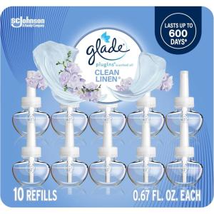 imageGlade PlugIns Refills Air Freshener Scented and Essential Oils for Home and Bathroom Cashmere Woods 67 Fl Oz 10 Count Packaging May VaryClean Linen