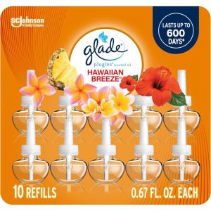 imageGlade PlugIns Refills Air Freshener Scented and Essential Oils for Home and Bathroom Cashmere Woods 67 Fl Oz 10 Count Packaging May VaryHawaiian Breeze