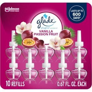 imageGlade PlugIns Refills Air Freshener Scented and Essential Oils for Home and Bathroom Cashmere Woods 67 Fl Oz 10 Count Packaging May VaryVanilla Passionfruit