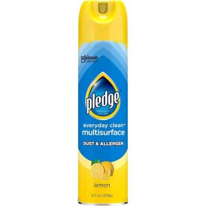 imagePledge Dust ampamp Allergen Multisurface Cleaner Aerosol Spray Lemon Scent 97oz Pack of 31 Count Pack of 1