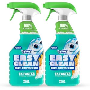 imageScrubbing Bubbles Easy Clean Foaming Multipurpose Bathroom Cleaner Spray Bottle Made from 100 Recyled Plastic 32 Ounce Spray32 Fl Oz Pack of 2