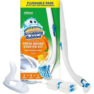 imageScrubbing Bubbles Flushable Toilet Bowl Wand Cleaner Refills Fresh Brush Cleaner Toilet Refill Pads Removes Limescale ampamp Odors Citrus Scent 20 Count Pack of 11 Count Pack of 1