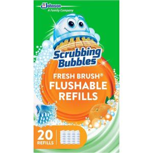 imageScrubbing Bubbles Flushable Toilet Bowl Wand Cleaner Refills Fresh Brush Cleaner Toilet Refill Pads Removes Limescale ampamp Odors Citrus Scent 20 Count Pack of 120 Count Pack of 1