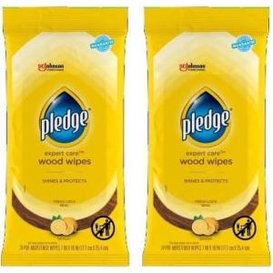 imagePledge Expert Care Enhancing Wood Wipes Lemon Scent 24 Count Pack of 6 144 Total Wipes24 Count Pack of 2