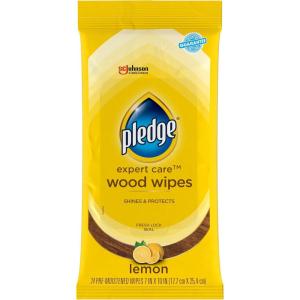 imagePledge Expert Care Enhancing Wood Wipes Lemon Scent 24 Count24 Count Pack of 1