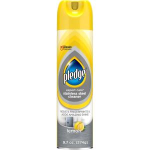 imagePledge Expert Care Stainless Steel Polish Fridge Spray Lemon Scent 97oz97 Fl Oz Pack of 1