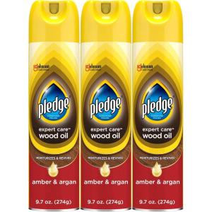 imagePledge Moisturizing Wood Oil Furniture Reviving Spray Amber ampamp Argan Scent 97oz Pack of 397 Ounce Pack of 3